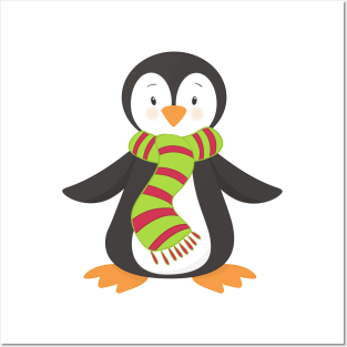 Cute Penguin, Little Penguin, Penguin With Scarf Posters and Art